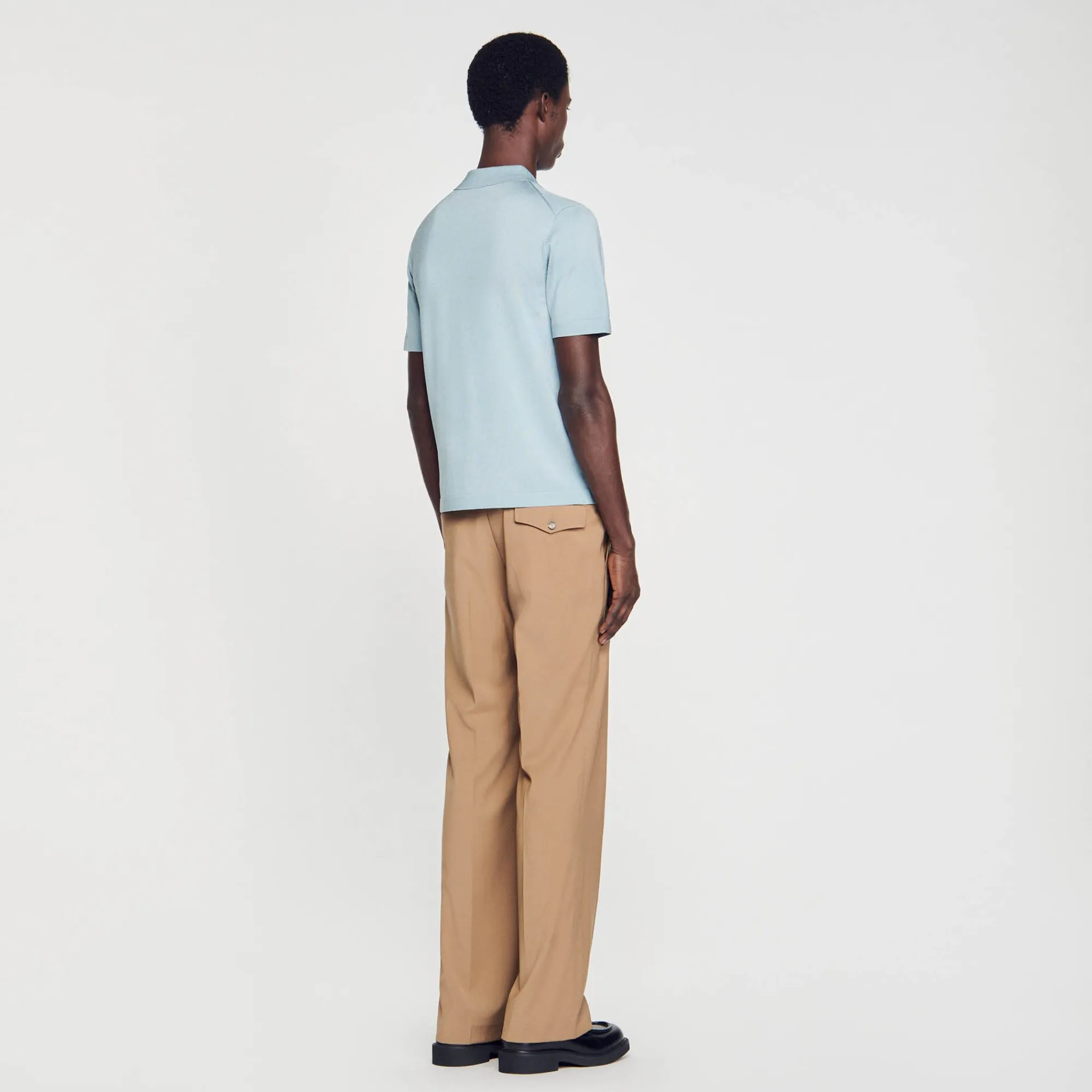 Homem Sandro Paris Camisa Polo De Malha Com Gola Com Ziper