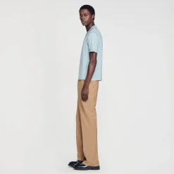 Homem Sandro Paris Camisa Polo De Malha Com Gola Com Ziper