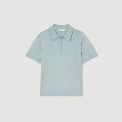 Homem Sandro Paris Camisa Polo De Malha Com Gola Com Ziper