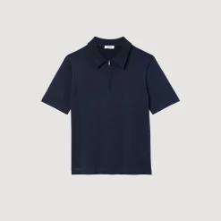 Homem Sandro Paris Camisa Polo De Malha Com Gola Com Ziper