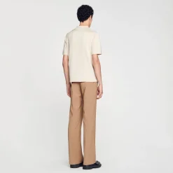 Homem Sandro Paris Camisa Polo De Malha Com Gola Com Ziper