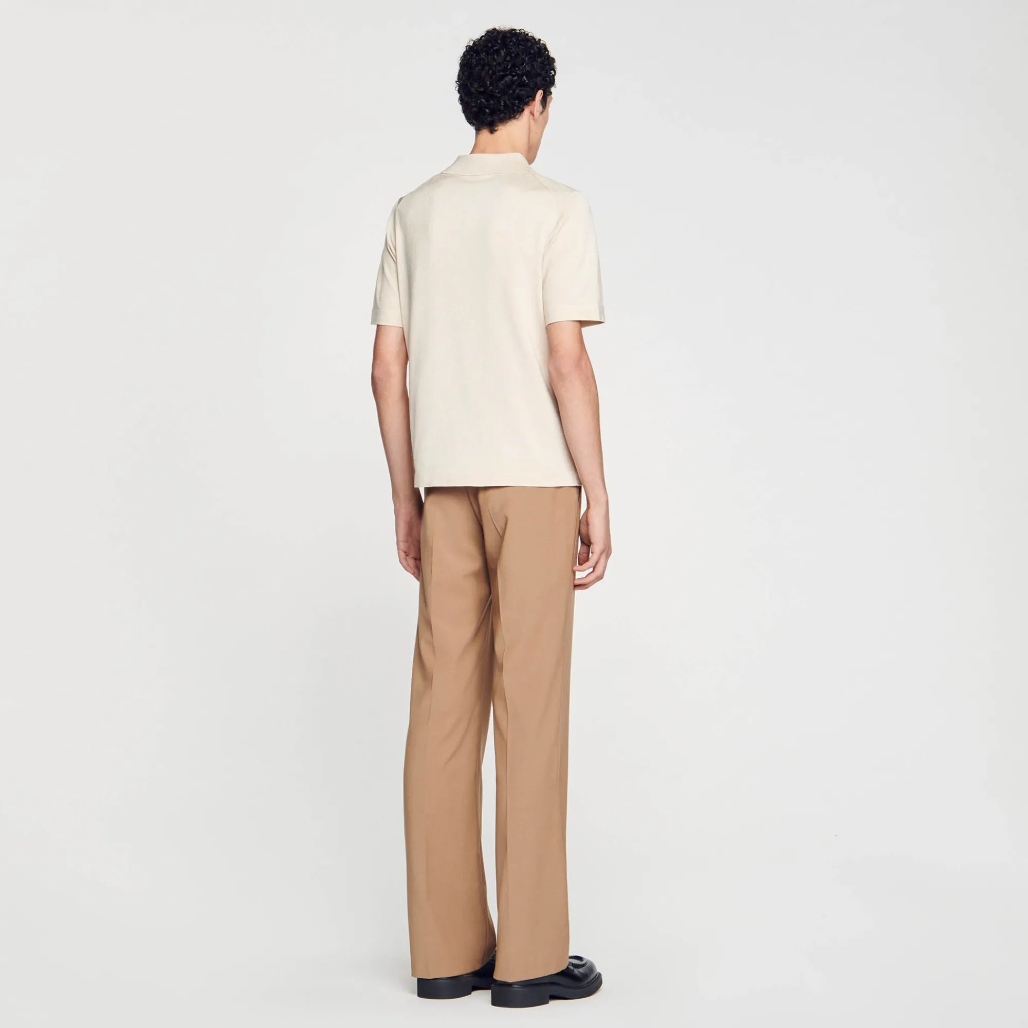 Homem Sandro Paris Camisa Polo De Malha Com Gola Com Ziper