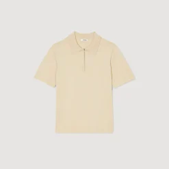 Homem Sandro Paris Camisa Polo De Malha Com Gola Com Ziper