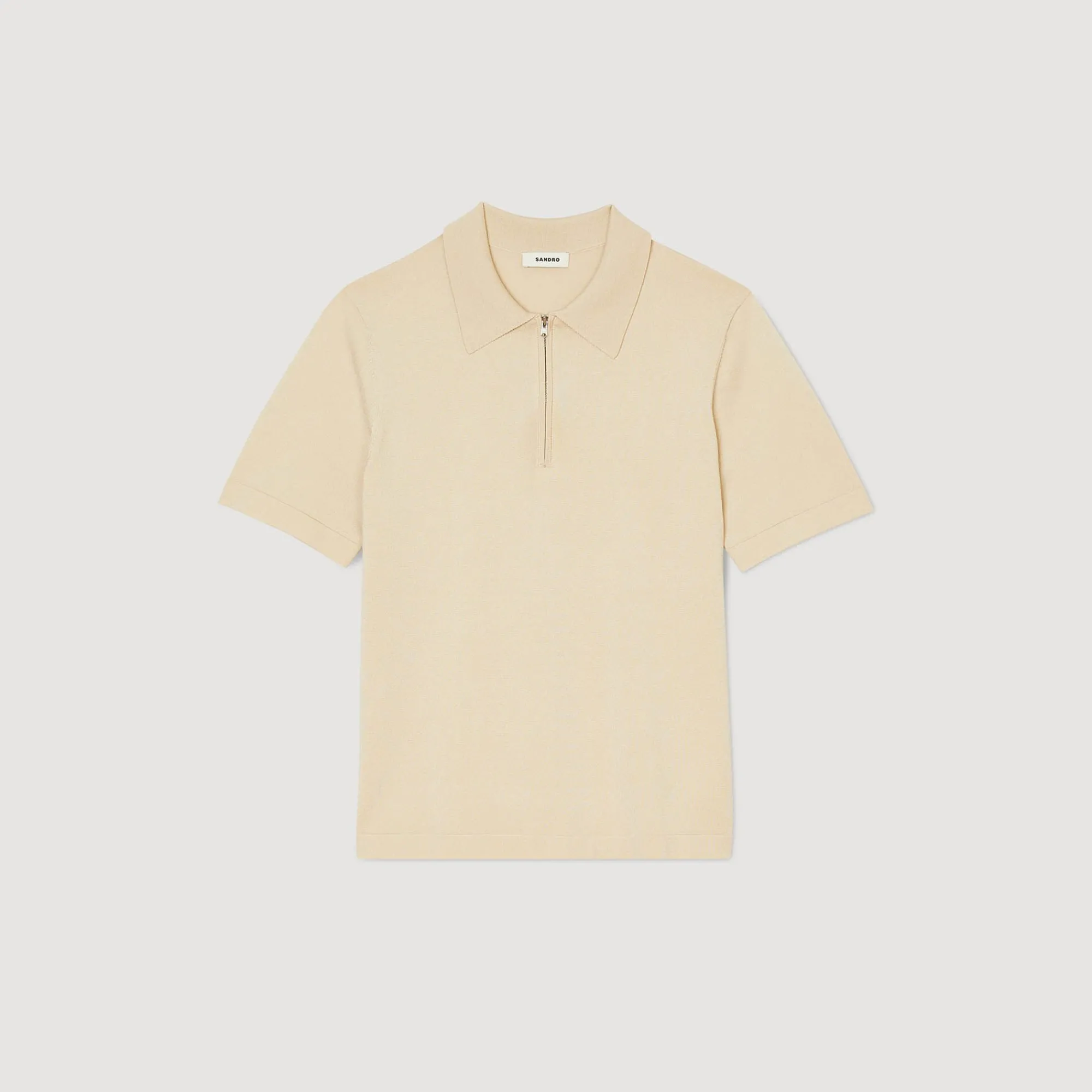 Homem Sandro Paris Camisa Polo De Malha Com Gola Com Ziper