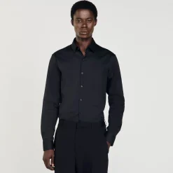 Homem Sandro Paris Camisa Slim Fit De Algodao Stretch