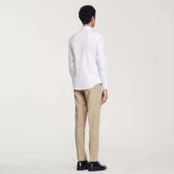 Homem Sandro Paris Camisa Slim Fit De Algodao Stretch