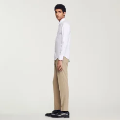 Homem Sandro Paris Camisa Slim Fit De Algodao Stretch