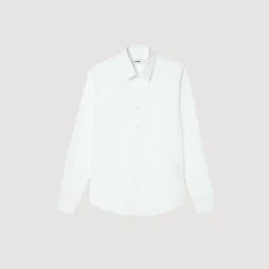 Homem Sandro Paris Camisa Slim Fit De Algodao Stretch