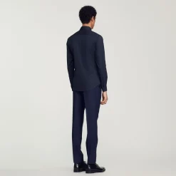 Homem Sandro Paris Camisa Slim Fit De Algodao Stretch