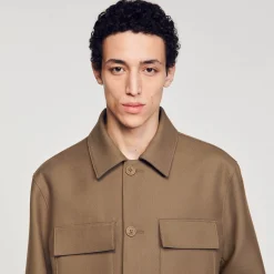 Homem Sandro Paris Camiseta Abotoada