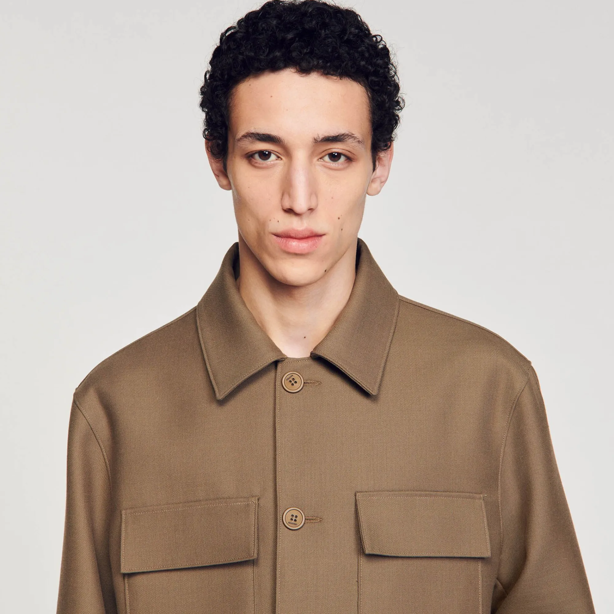 Homem Sandro Paris Camiseta Abotoada