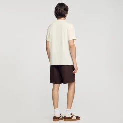 Homem Sandro Paris Camiseta Com Patch Cruzado Quadrado