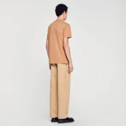 Homem Sandro Paris Camiseta Com Patch Cruzado Quadrado