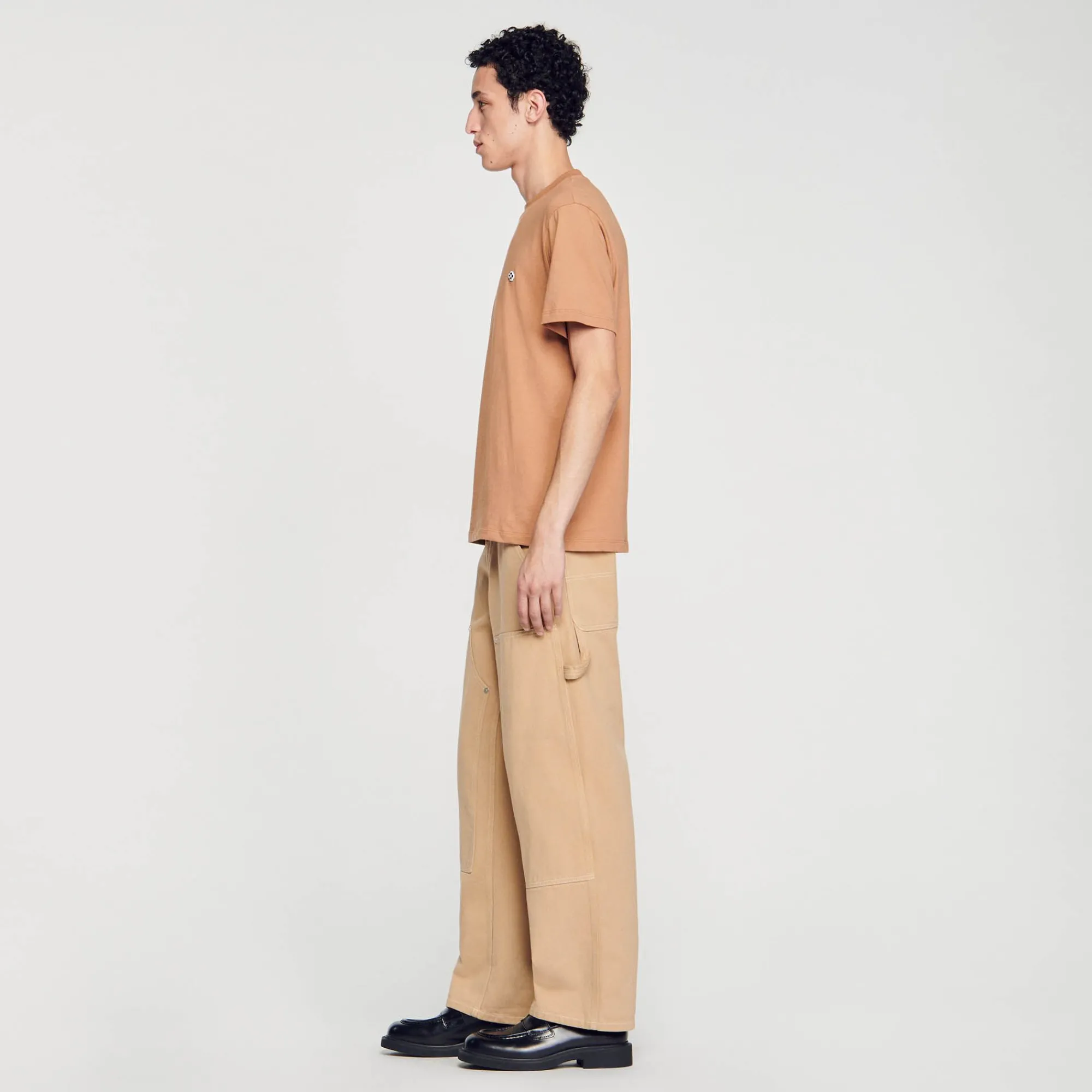 Homem Sandro Paris Camiseta Com Patch Cruzado Quadrado