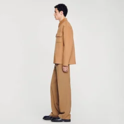 Homem Sandro Paris Camiseta Com Ziper