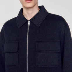 Homem Sandro Paris Camiseta Com Ziper