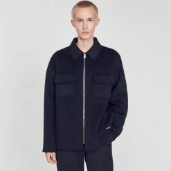 Homem Sandro Paris Camiseta Com Ziper