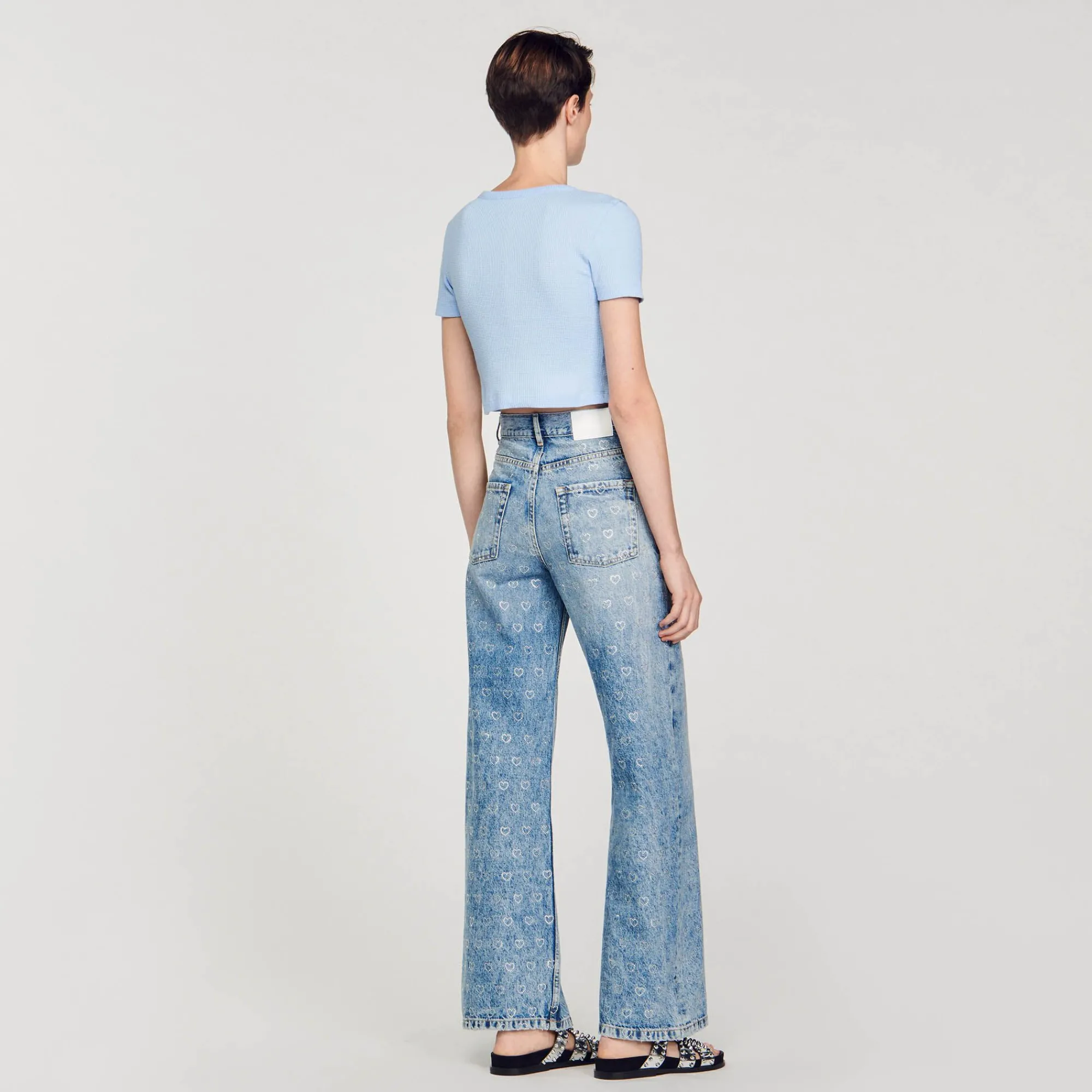 Mulheres Sandro Paris Camiseta Curta