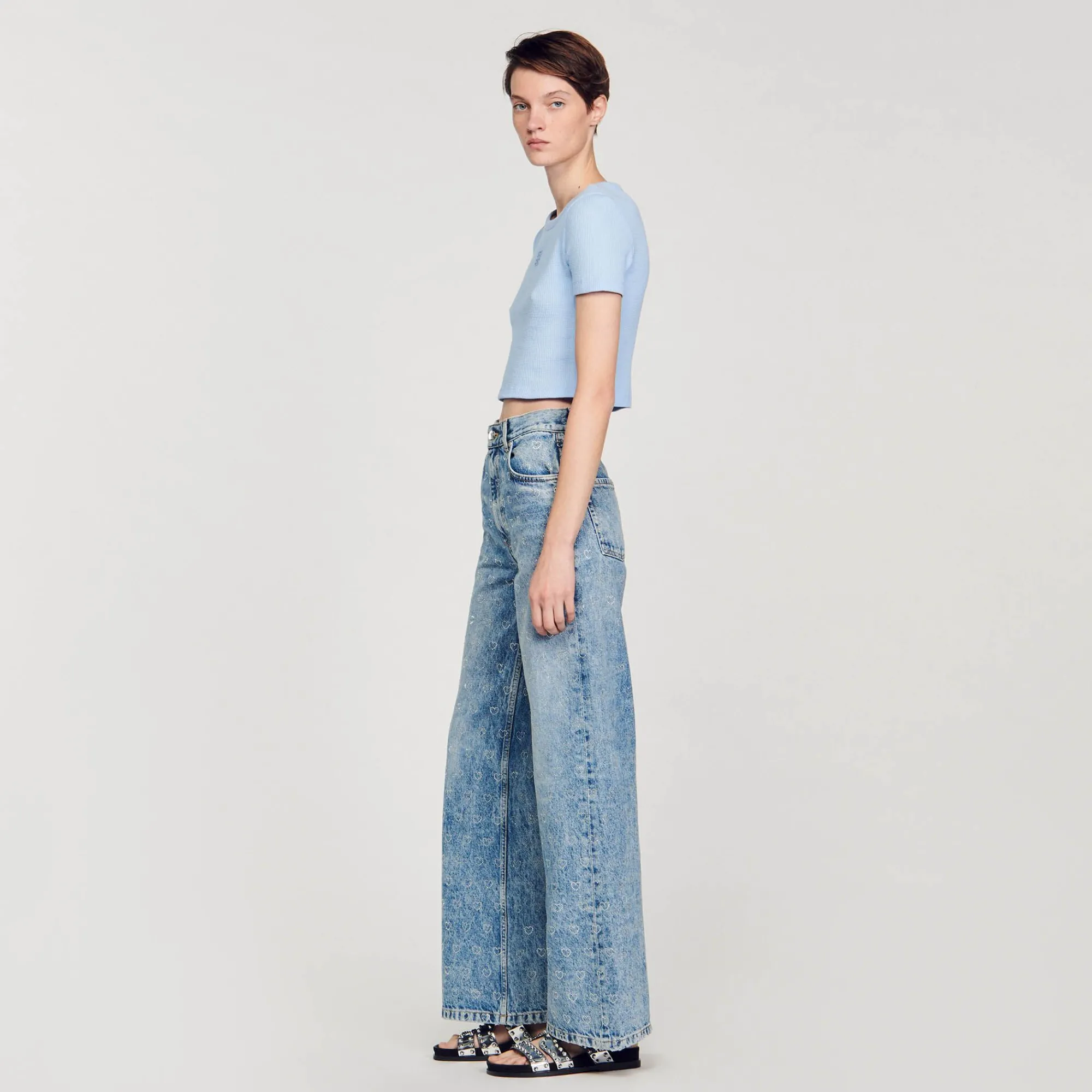 Mulheres Sandro Paris Camiseta Curta