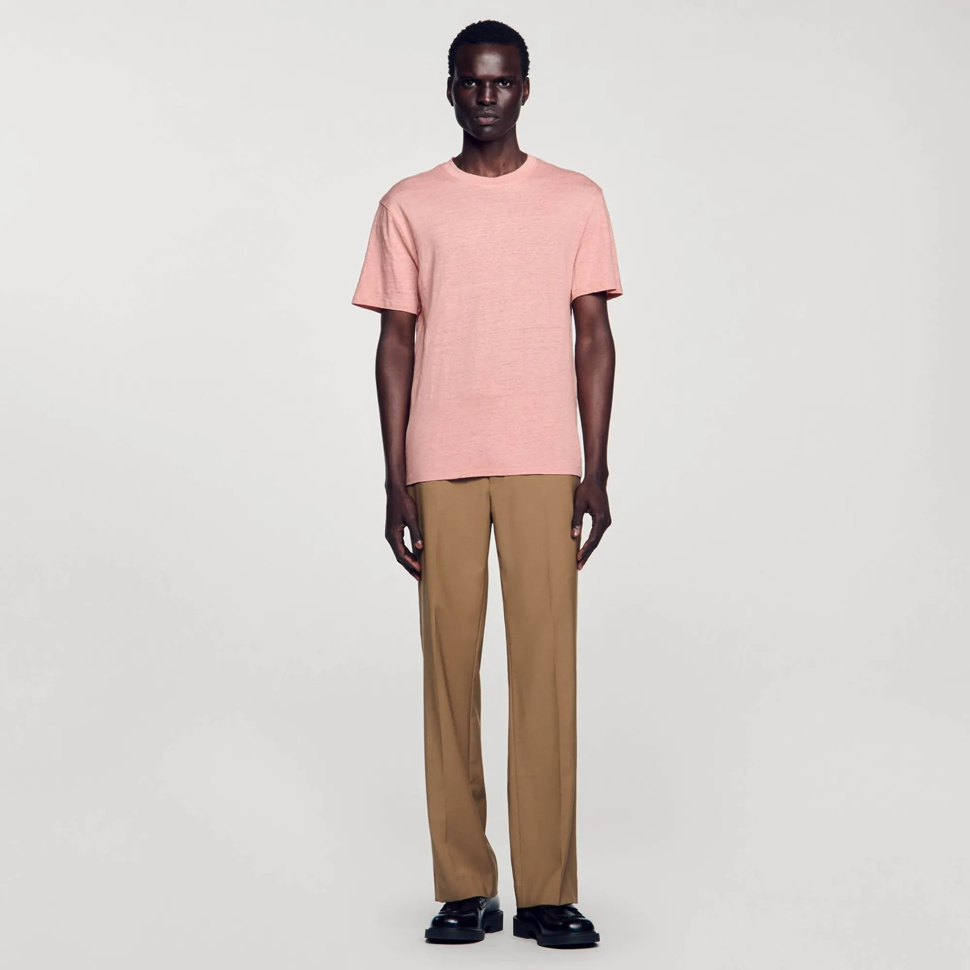 Homem Sandro Paris Camiseta De Linho Certificada