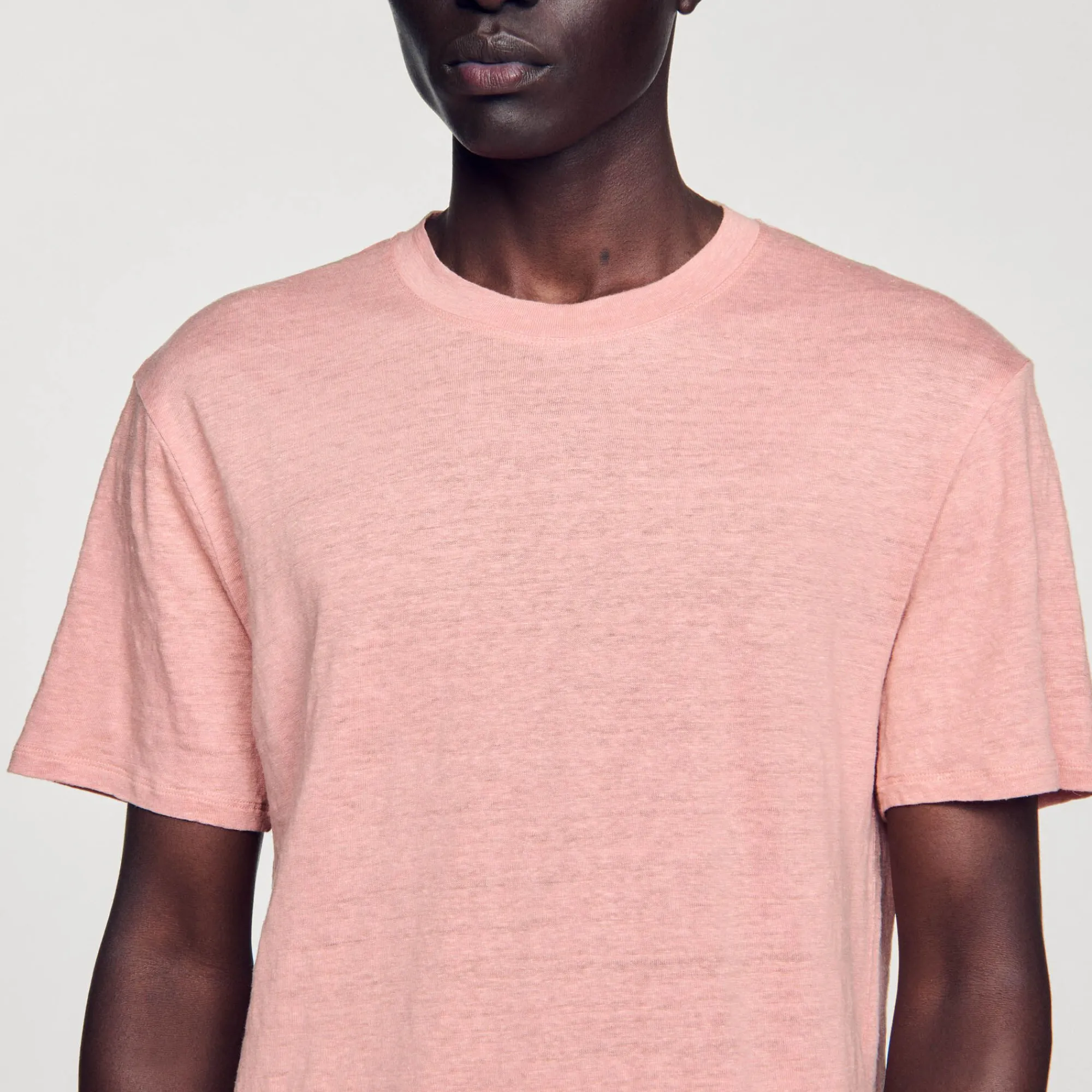 Homem Sandro Paris Camiseta De Linho Certificada