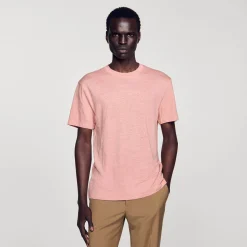 Homem Sandro Paris Camiseta De Linho Certificada