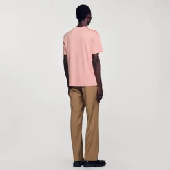 Homem Sandro Paris Camiseta De Linho Certificada