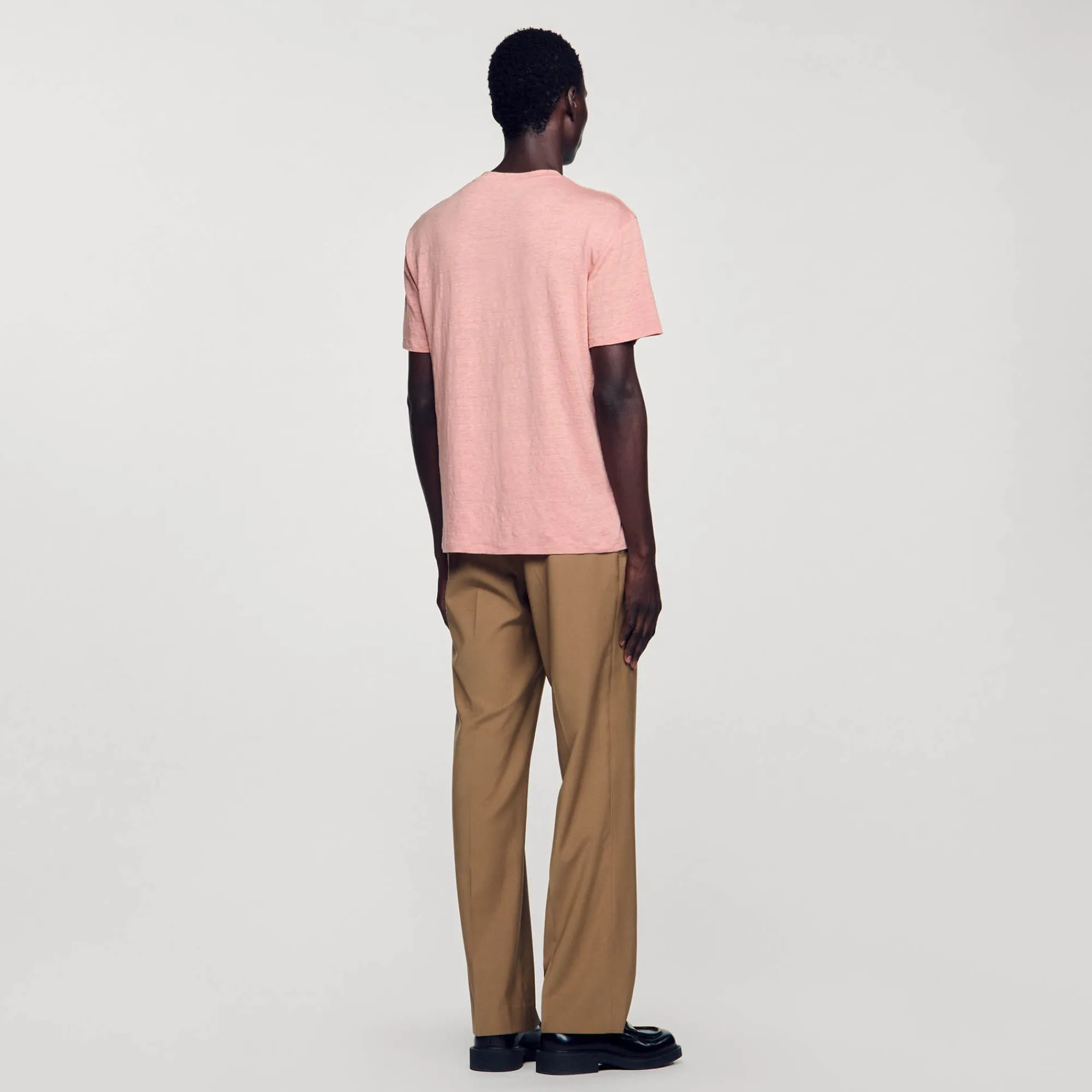 Homem Sandro Paris Camiseta De Linho Certificada