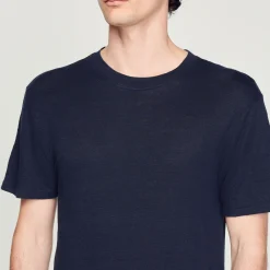 Homem Sandro Paris Camiseta De Linho Certificada