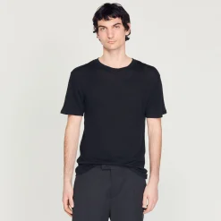 Homem Sandro Paris Camiseta De Linho Certificada