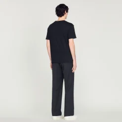 Homem Sandro Paris Camiseta De Linho Certificada