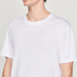 Homem Sandro Paris Camiseta De Linho Certificada