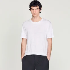 Homem Sandro Paris Camiseta De Linho Certificada