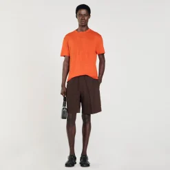 Homem Sandro Paris Camiseta De Linho Certificada