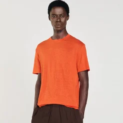 Homem Sandro Paris Camiseta De Linho Certificada