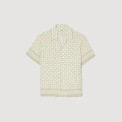 Homem Sandro Paris Camiseta De Manga Curta Com Cruz Quadrada