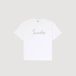 Homem Sandro Paris Camiseta Grande De Algodao