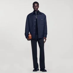 Homem Sandro Paris Camiseta Oversized Acolchoada