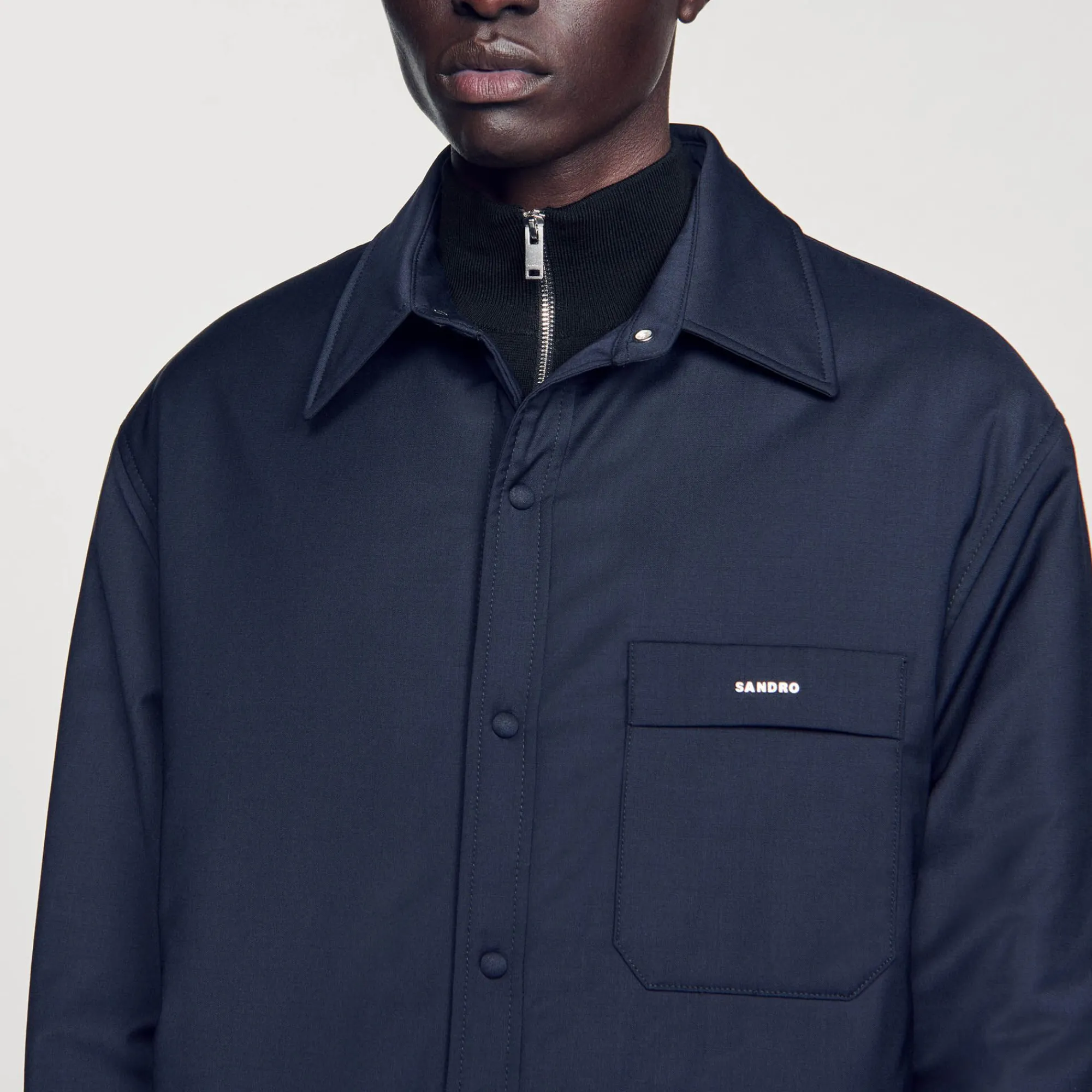 Homem Sandro Paris Camiseta Oversized Acolchoada