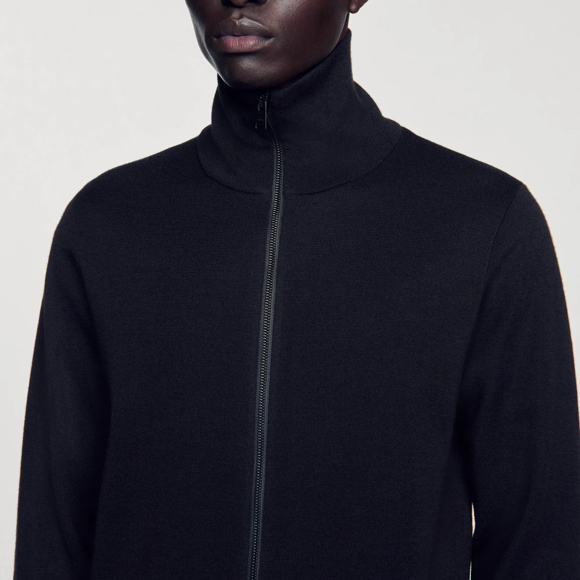 Homem Sandro Paris Cardiga De La Com Ziper