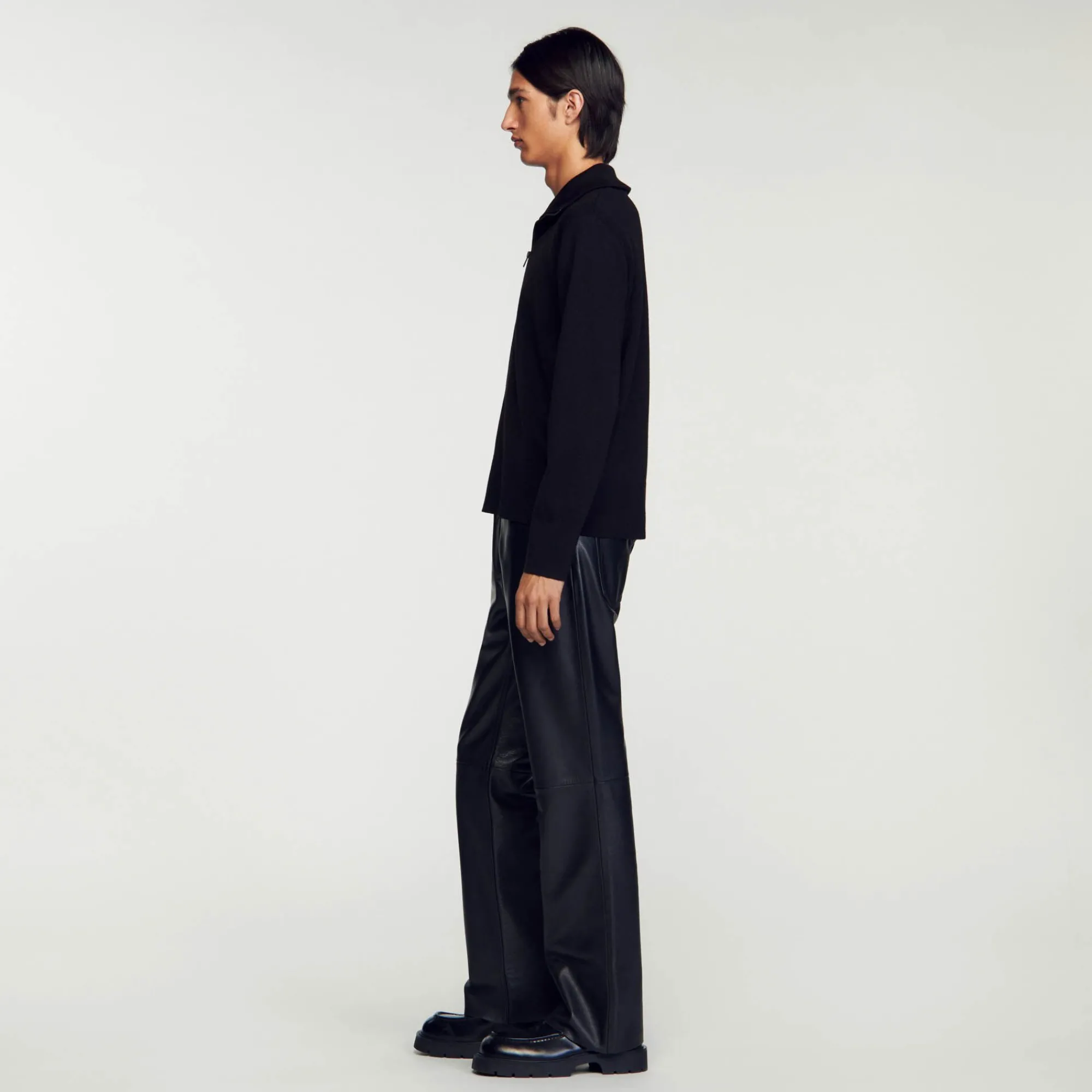 Homem Sandro Paris Cardiga De La Com Ziper