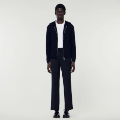 Homem Sandro Paris Cardigan Com Capuz E Ziper