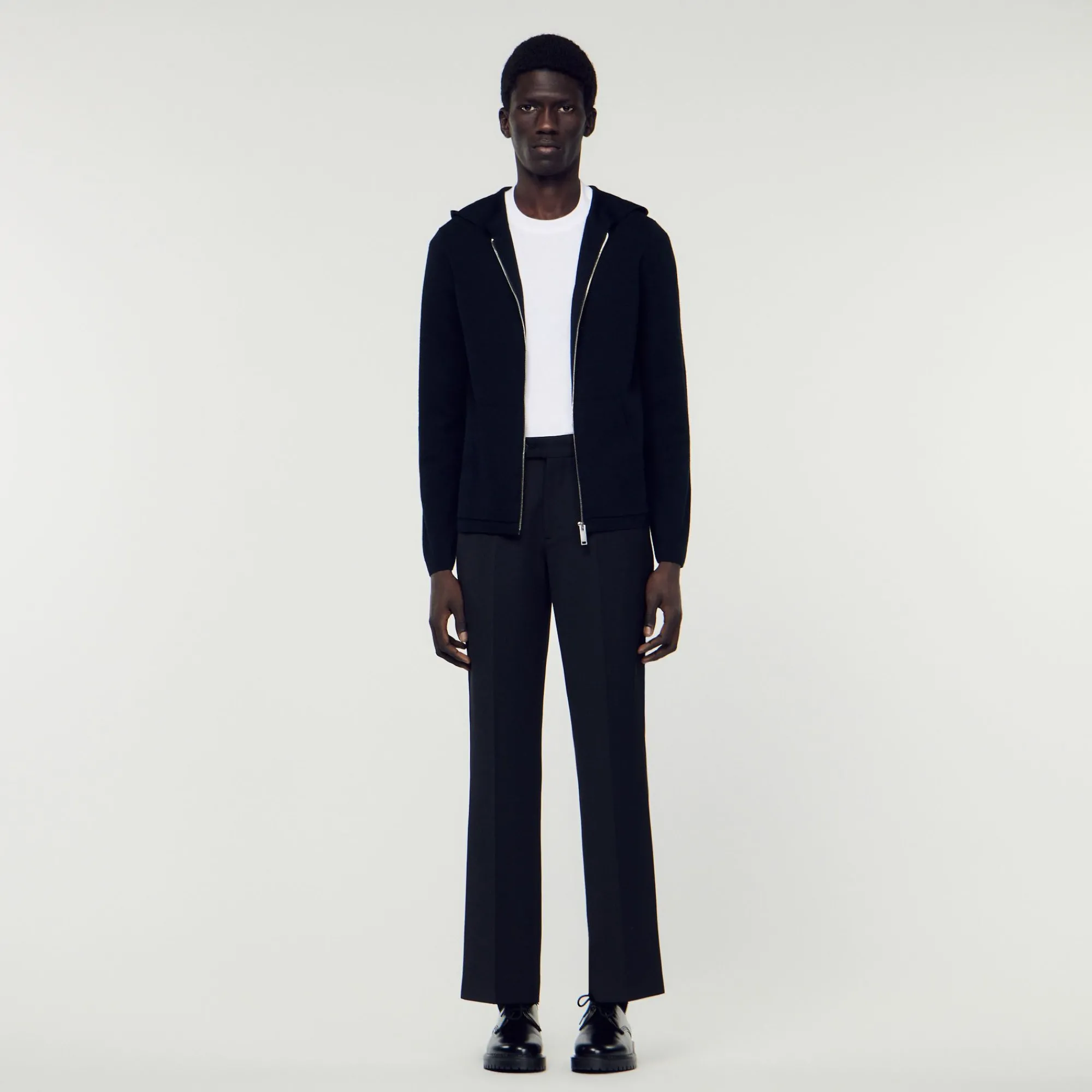 Homem Sandro Paris Cardigan Com Capuz E Ziper