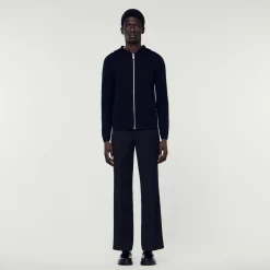 Homem Sandro Paris Cardigan Com Capuz E Ziper