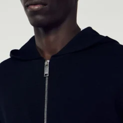 Homem Sandro Paris Cardigan Com Capuz E Ziper
