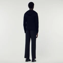 Homem Sandro Paris Cardigan Com Capuz E Ziper