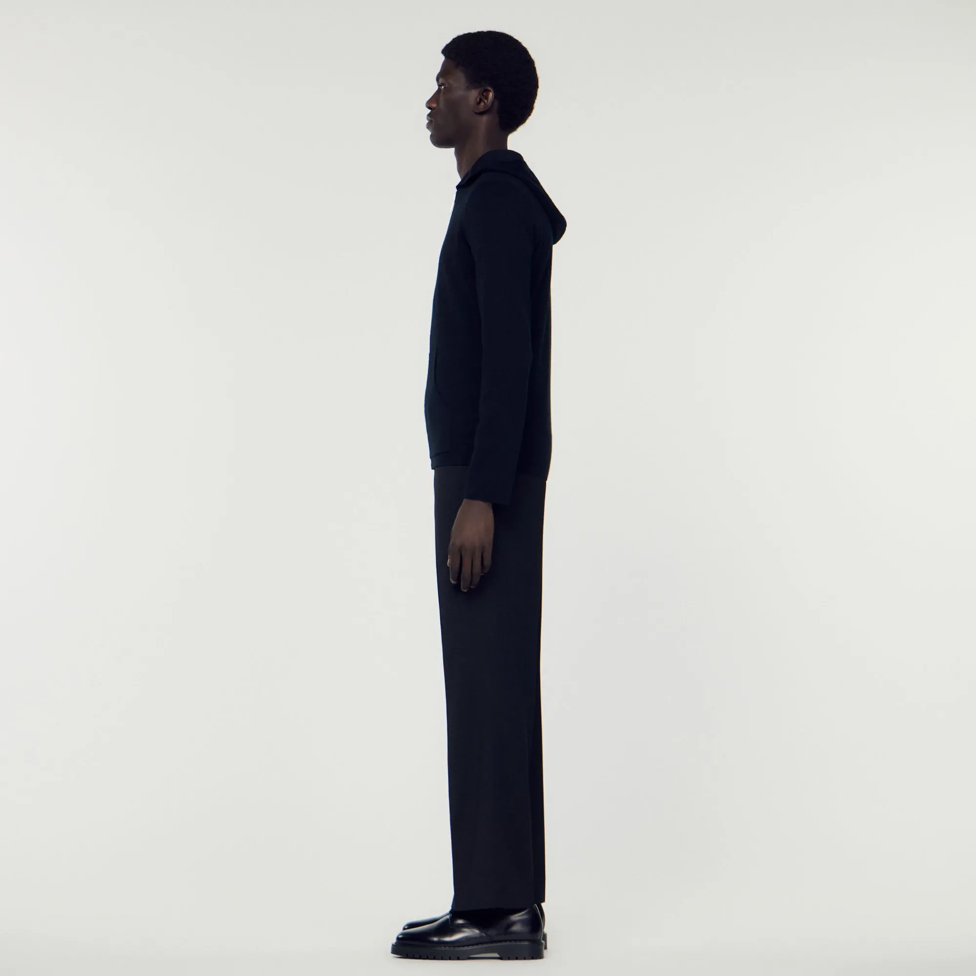 Homem Sandro Paris Cardigan Com Capuz E Ziper