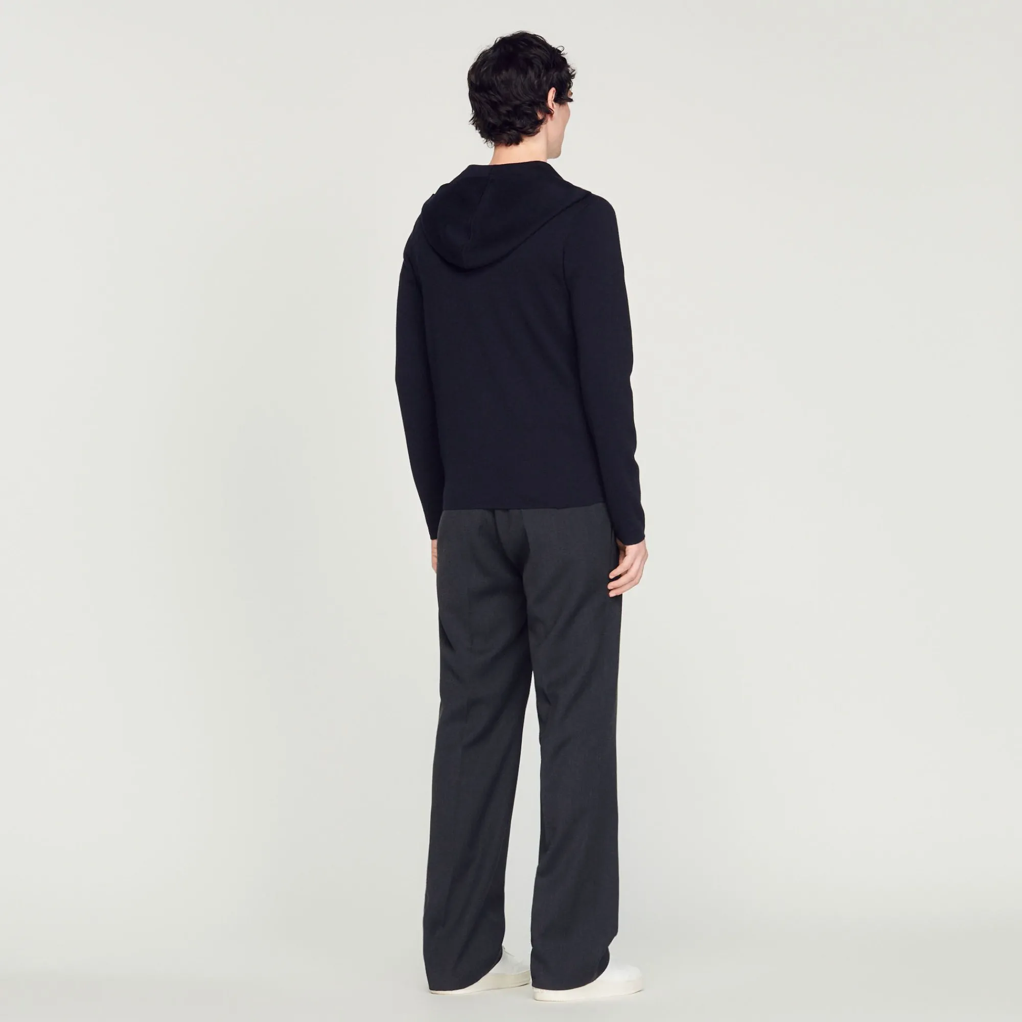 Homem Sandro Paris Cardigan Com Capuz E Ziper