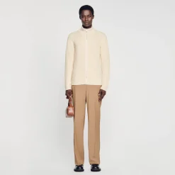 Homem Sandro Paris Cardigan De Malha Com Ziper