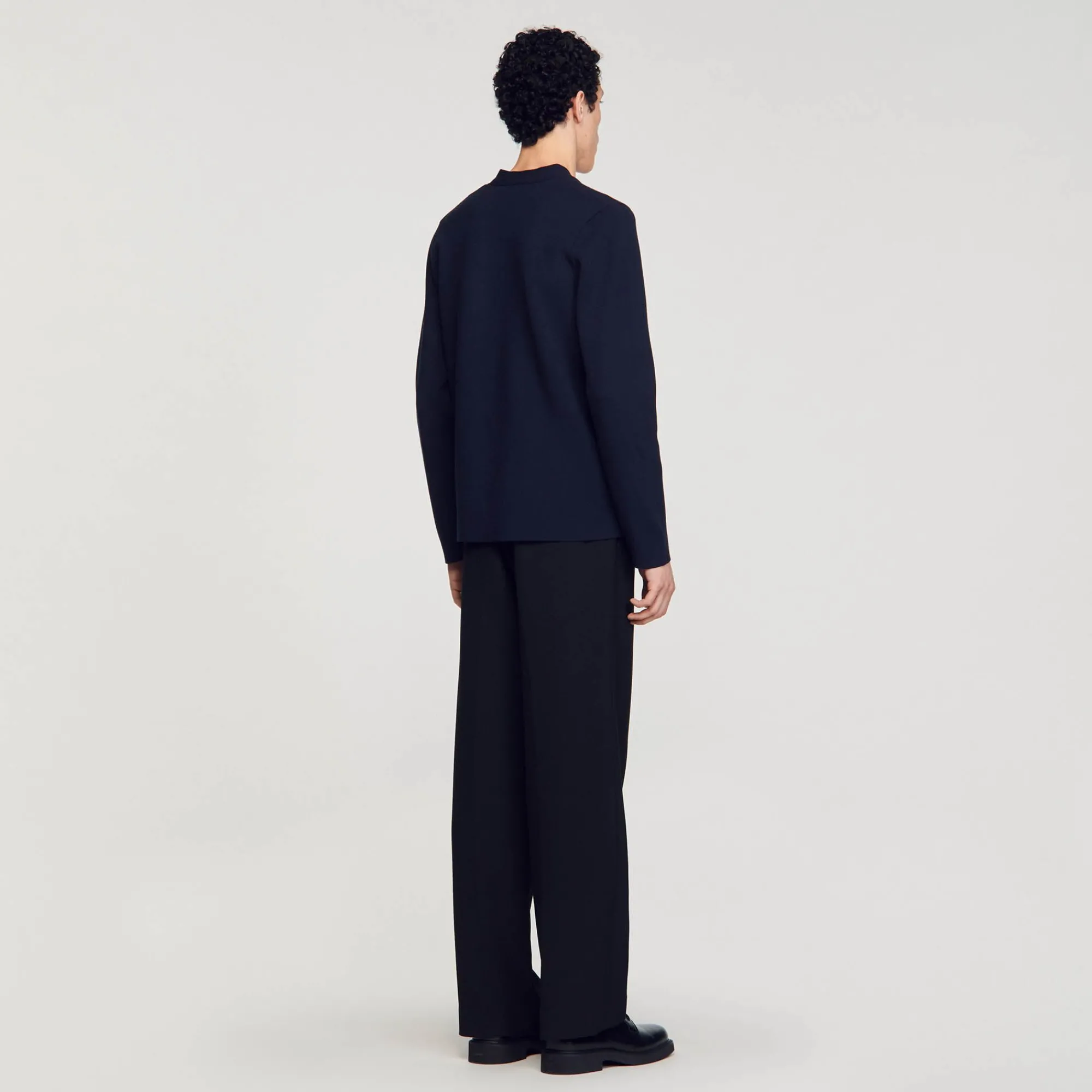 Homem Sandro Paris Cardigan De Malha Jacquard Flor